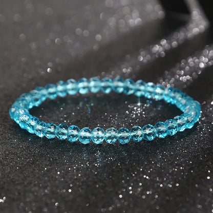 Luckacco New Artificial Austria Crystal Bracelet Fashion Shiny Stone Beads Elasticity Rope Strand Bracelets for Women Jewelry