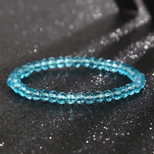 Luckacco New Artificial Austria Crystal Bracelet Fashion Shiny Stone Beads Elasticity Rope Strand Bracelets for Women Jewelry