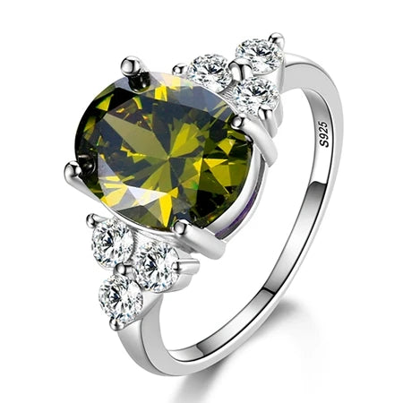 Luckacco 925 Sterling Silver Rings for Woman Luxury Blue Crystal Female Cubic Zirconia Women Sterling 925 Silver Colorful Zircon Ring