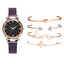 Luxury Brand Rose Gold Starry Sky Dial Watches Women Ladies Crystal Bracelet Quartz Wrist Watch 5 PCS Set Relogio Feminino - luckacco