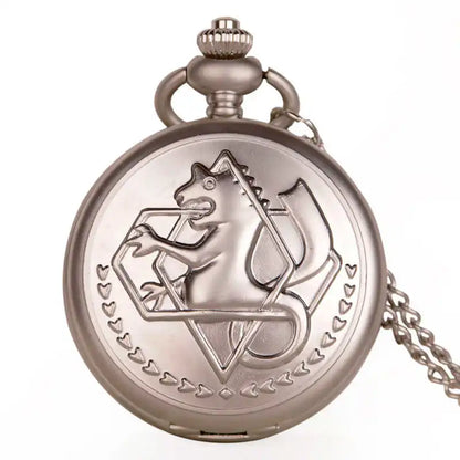 Luckacco Antique FullMetal Alchemist Edward Elric Cosplay Quartz Pocket Watch with Pendant Necklace Men Women Fob Watch