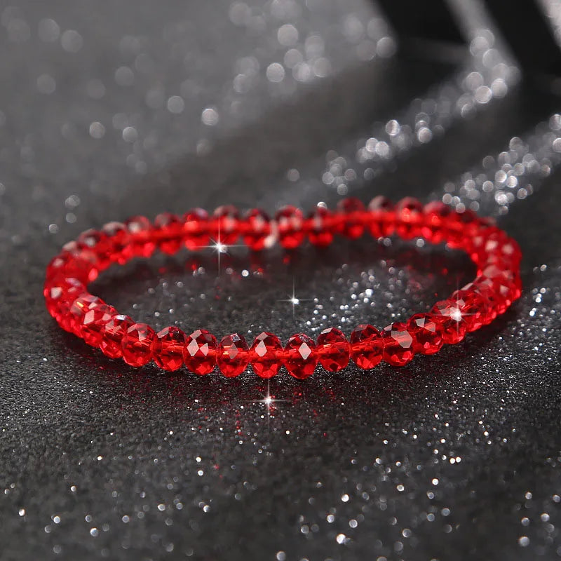 luckacco new artificial austria crystal bracelet fashion shiny stone beads elasticity rope strand bracelets for women jewelry