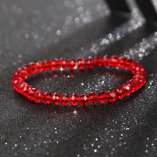 Luckacco New Artificial Austria Crystal Bracelet Fashion Shiny Stone Beads Elasticity Rope Strand Bracelets for Women Jewelry
