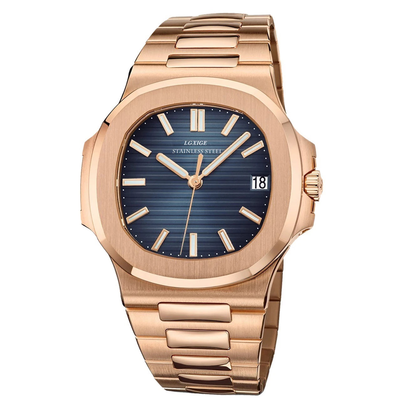 luckacco lgxige top luxury brand japan quartz watches men stainless steel military watch causal fashion business clock male wristwatch