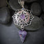 purple crystal Pagan Necklace, Wicca Necklace, Pentacle Jewelry, Pagan, Wicca, Pentagram, White Purple or Green Witch Necklace - luckacco