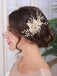 Vintage Wedding Hair Accessories Gold Leaves Headwear Flower Headpieces Rhinestone Headdress Bridal Hair Clip - luckacco