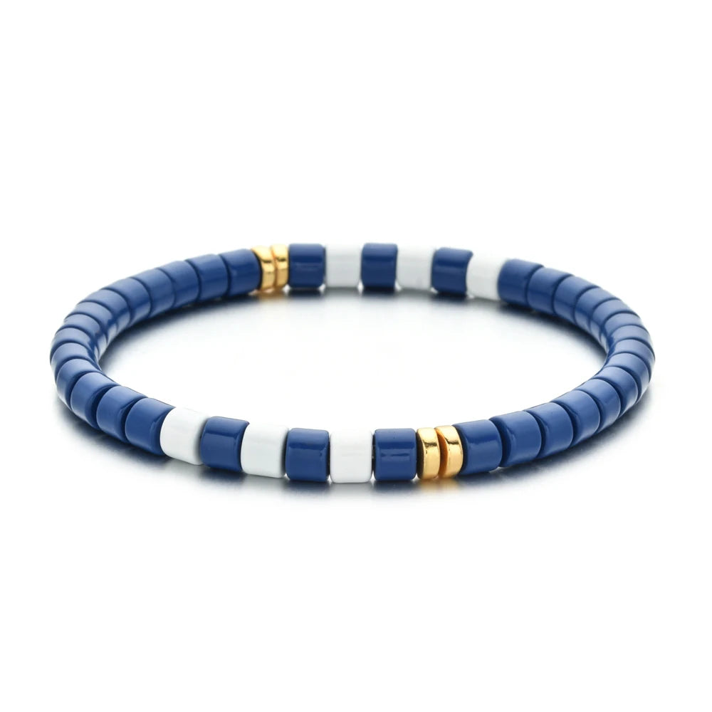 luckacco boho bohemian handmade charm summer new gold color bracelet tile beads friendship bracelet women gifts unisex fashion jewelry