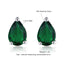 Real 925 Sterling Silver Earring Created Russian Nano Emerald Pear Shape Delicate Stud Earring for Women as Gift  Fine Jewelry - luckacco