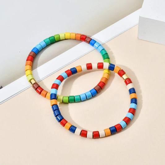 Luckacco Boho Bohemian Handmade Charm Summer New Gold color Bracelet Tile Beads Friendship Bracelet Women Gifts Unisex Fashion Jewelry