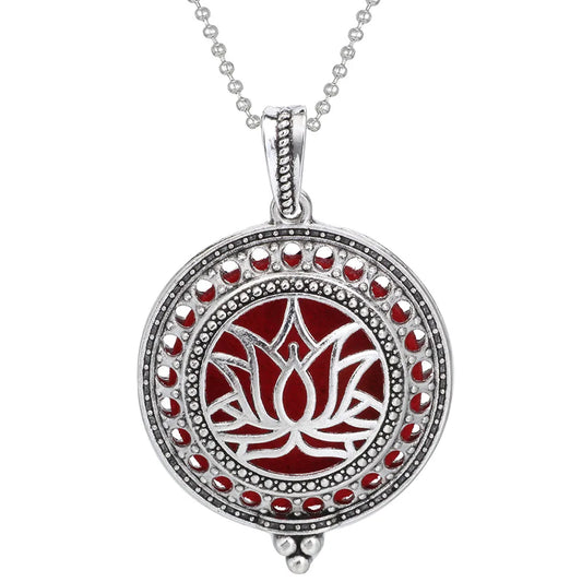 Luckacco Aromatherapy Necklace Tree of Life Diffuser Jewelry Vintage Open Locket Pendant Essential Oil Perfume Aroma Diffuser Necklace