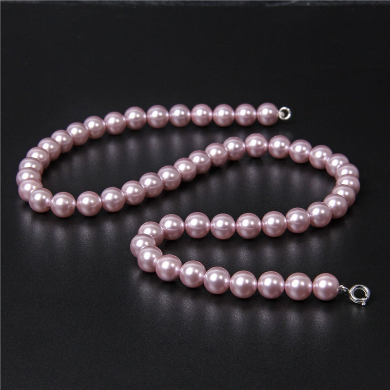 Purple Freshwater Shell Necklace Trendy Natural Sea Shell Chockers Beaded Pearl Necklace Chains Jewelry Gifts Women Collares - luckacco