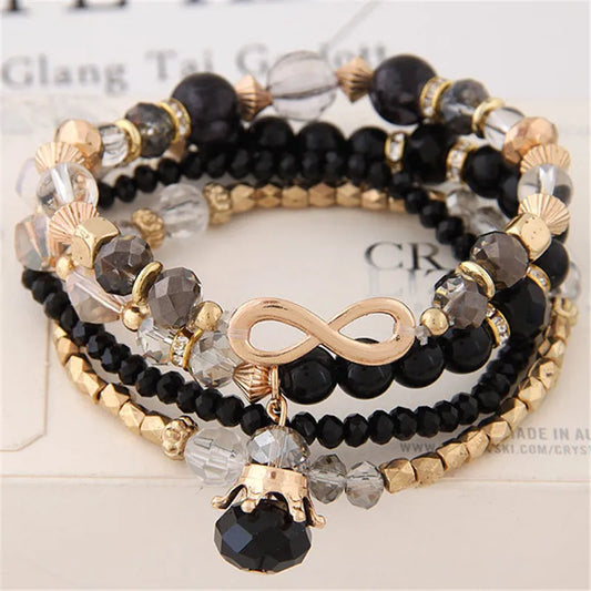Luckacco DIEZI Ethnic Korean Crystal Bead Bracelets for Women Men Bracelet Natural Stone Charms Wristband Bracelet pulseira feminina