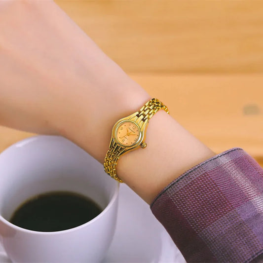 Luckacco Simple Elegant Small Women's Watches Luxury Brand Gold Wrist Watches for Women Ladies Quartz Watches for Girls montre femme