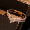 Luckacco Kinel New Arrivals 585 Rose Gold Ring Double Row Micro-wax Inlay Natural Zircon Hollow Rings Women Wedding Party Fine Jewelry