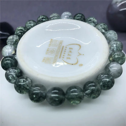 Luckacco Natural Green Crack Phantom Quartz Beads Bracelet Charms for Female 6-12mm