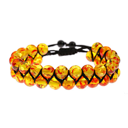 Luckacco Fashion Men Tiger Eye Natutal Stone Beaded Braided Bracelet Bangles Handmade Double Layer Lapis Lazuli Bracelets Hommes
