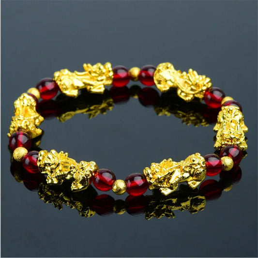 Luckacco Pixiu Bring Wealth Good Luck Bracelet Chinese Fengshui Beast Agate Charm Bracelets Jewelry Lucky Bracelets Drop Shipping