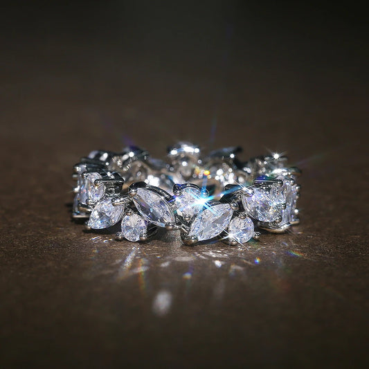 Luckacco daily picks New Promise Rings for Women Dazzling Cubic Zircon Graceful Lady Accessories Party Nice Girl Gift Trendy Jewelry