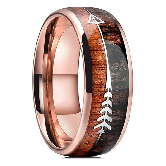 Luckacco Fashion 8mm Men Stainless Steel Rings Inlay Meteorite Abalone Shell Rings For Men Women Wedding Engagement Band Jewelry Gift