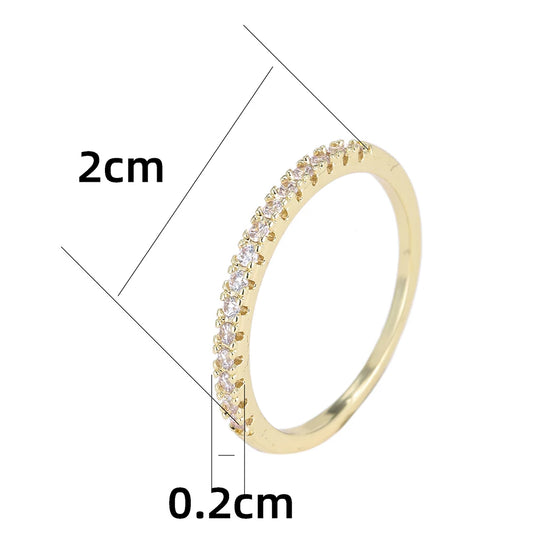 Luckacco Emmaya New Arrival Shiny Thin Ring With Tiny And Cute AAA Zirconia Three Colors Choice For Female Modern Style Party Fine Gift