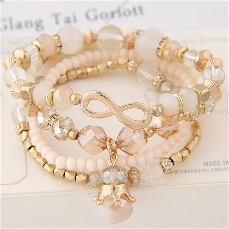 luckacco diezi ethnic korean crystal bead bracelets for women men bracelet natural stone charms wristband bracelet pulseira feminina