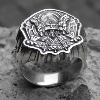 Luckacco Knights Templar Ring from 316LStainless Steel with Red Cross Ring For Man Punk Rock Jewelry Freeshipping Party GiftOSR960