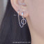 925 sterling silver earring design star moon 2/3/4 pierced Siamese ears chain ear bone ear buckle personality female ear jewelry - luckacco