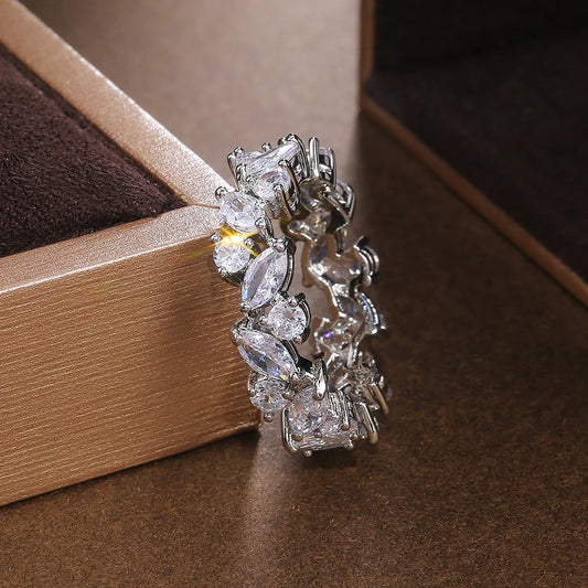 Luckacco daily picks New Promise Rings for Women Dazzling Cubic Zircon Graceful Lady Accessories Party Nice Girl Gift Trendy Jewelry