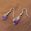 New Goth Natural Purple Crystal Raw Stone Earring Healing Stone Dangle Drop Teardrop Witch Statement Jewelry Women Wedding Gift - luckacco