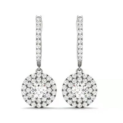 Luckacco daily picks New Wedding Trend Eternity Earrings for Women Full Bling Cubic Zirconia Simple Elegant Lady's Accessories Classic Jewelry