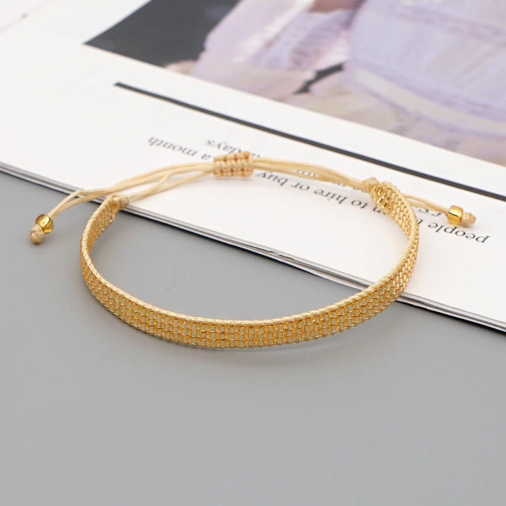 luckacco go2boho miyuki seed beads bracelet for women jewelry summer beach handmade woven pulsera friends gift turkish eye bracelets