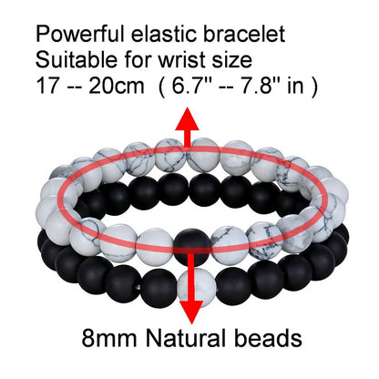 Luckacco XQNI Various Combination Styles Beaded Bracelets For Men & Women For Couples Jewelry Stretch Elastic Rope DIY Birthday Gift Box