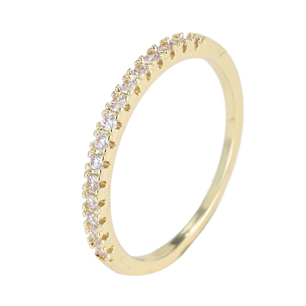 luckacco emmaya new arrival shiny thin ring with tiny and cute aaa zirconia three colors choice for female modern style party fine gift