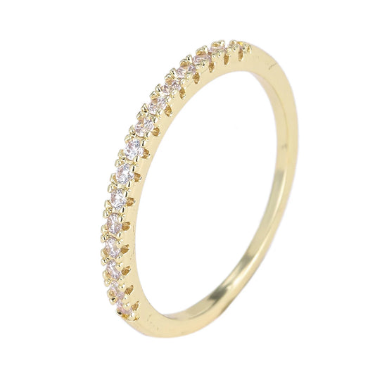 Luckacco Emmaya New Arrival Shiny Thin Ring With Tiny And Cute AAA Zirconia Three Colors Choice For Female Modern Style Party Fine Gift