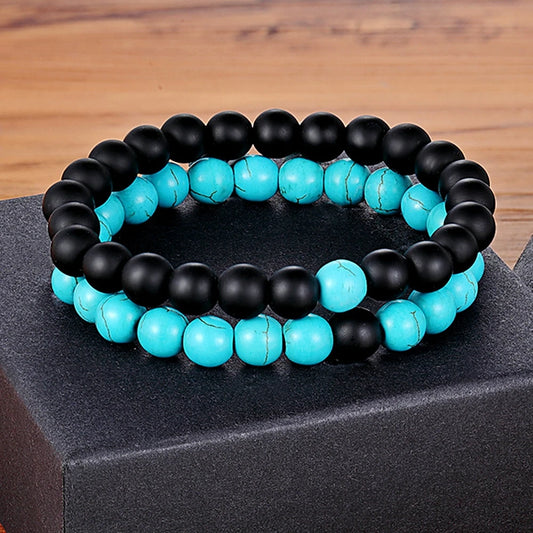 Luckacco XQNI Various Combination Styles Beaded Bracelets For Men & Women For Couples Jewelry Stretch Elastic Rope DIY Birthday Gift Box