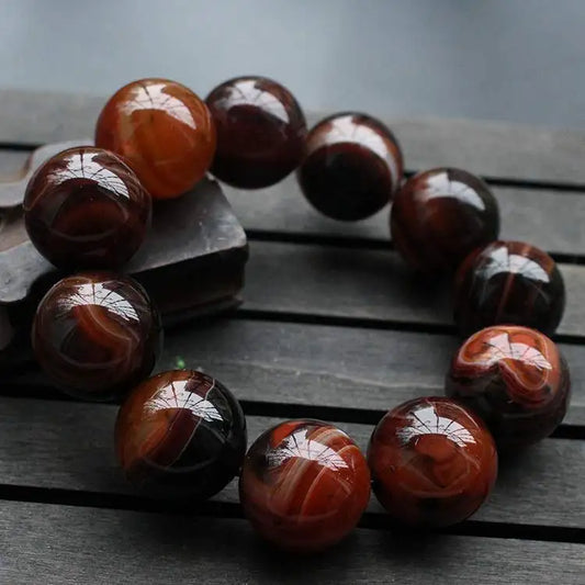 Luckacco Natural Dream Sardonyx Bracelet Men and Women Ethnic Style Bracelet Jewelry