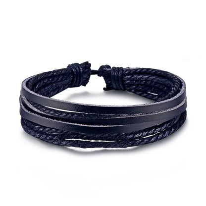 Luckacco IFMIA Fashion Beads Leather Wrap Bracelet Set Men New Design Wristband Multiple Bracelets & Bangles Party Wedding Jewelry Gifts