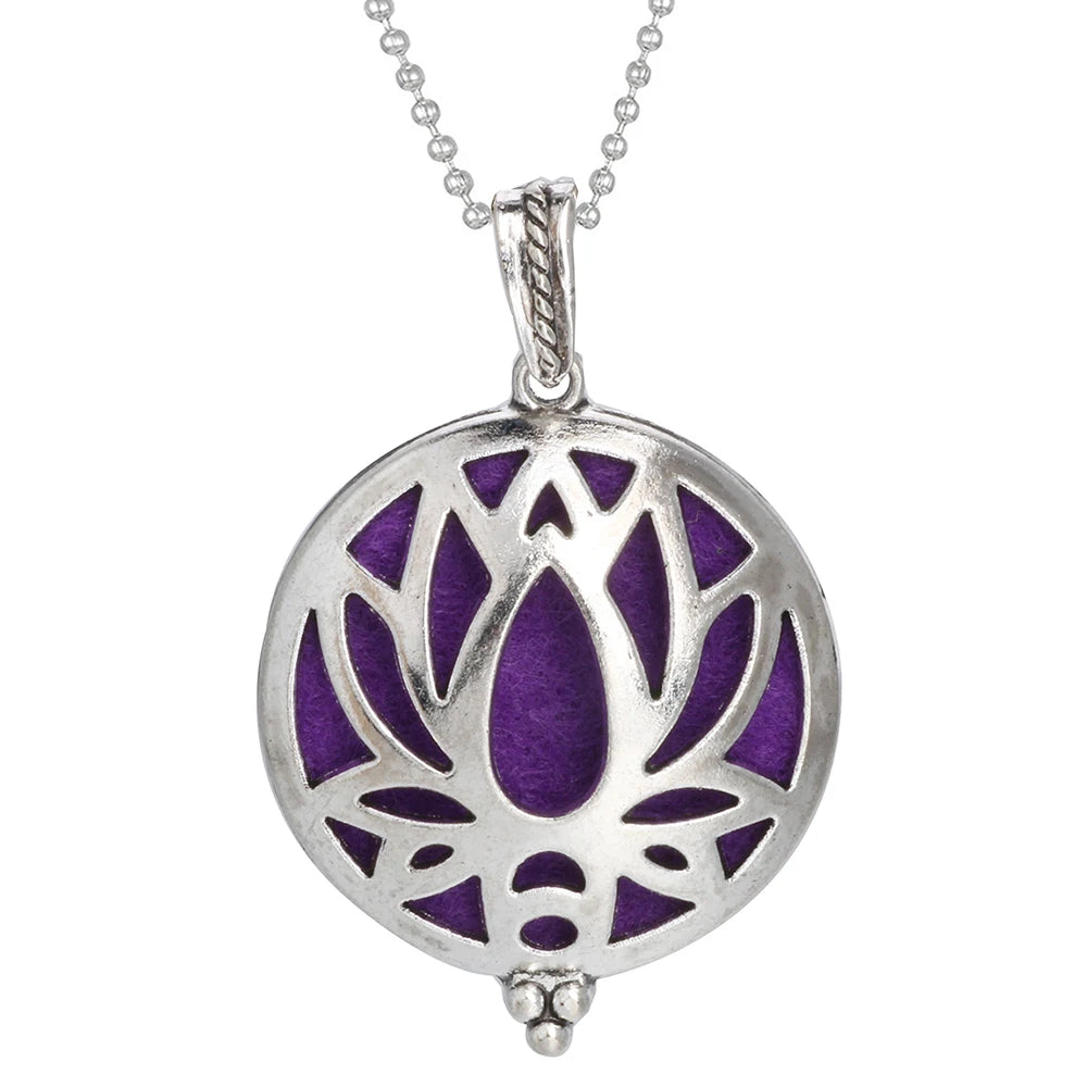 luckacco aromatherapy necklace tree of life diffuser jewelry vintage open locket pendant essential oil perfume aroma diffuser necklace
