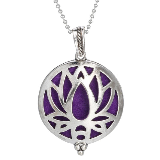 Luckacco Aromatherapy Necklace Tree of Life Diffuser Jewelry Vintage Open Locket Pendant Essential Oil Perfume Aroma Diffuser Necklace