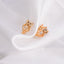 Harong Crystal Bear Hollow Stud Earrings Cute Girly Gift Copper Trendy Jewelry Accessories Aesthetic Earrings for Wemen - luckacco