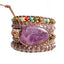 New Crystal Natural Stone Hand Woven Winding Bracelet Colorful Purple Crystal Bracelet Women's Bracelet - luckacco