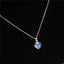 Blue Moonstone Pendant S925 Pure Silver Necklace Hollow Flower Shaped Flash Cz Clavicle Chain Necklaces for Women Fine Jewelry - luckacco