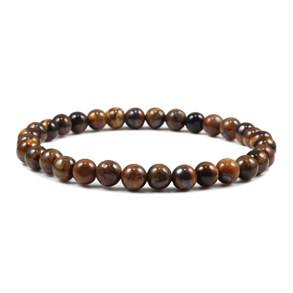 luckacco 10mm tiger eye natural stone beads bracelet 3 size buddha lava round beads elasticity rope bracelets for men yoga handmade jewel