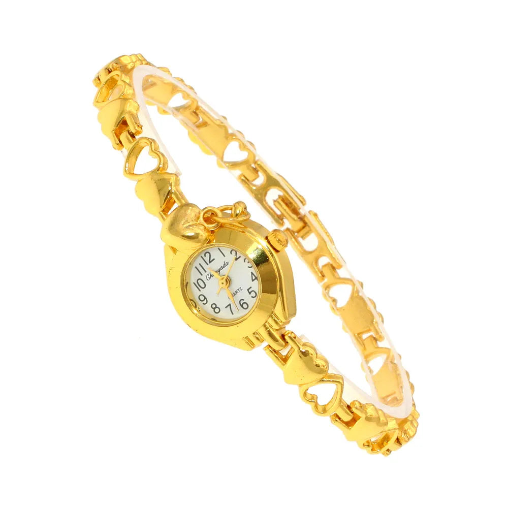 luckacco cute women bracelet watch mujer golden relojes small dial quartz watch popular wristwatch hour female ladies elegant watches