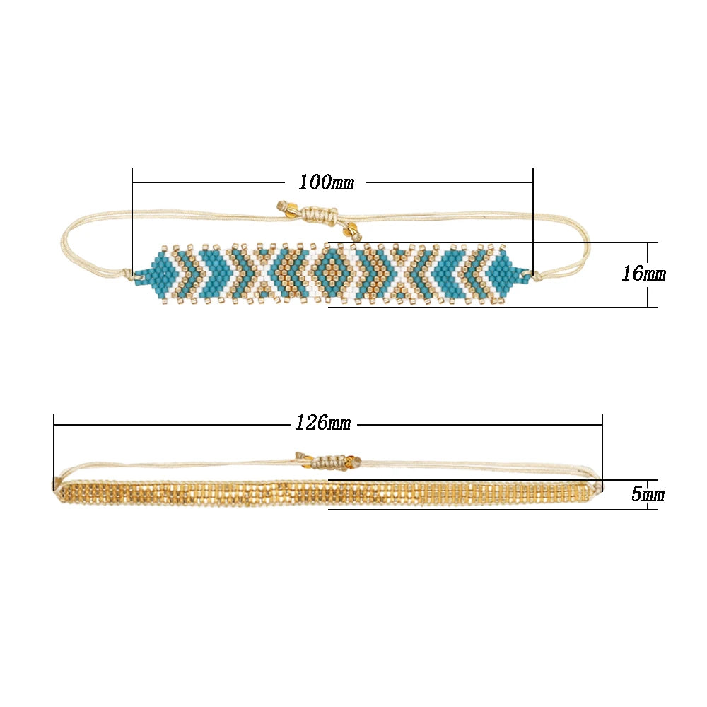 luckacco go2boho miyuki seed beads bracelet for women jewelry summer beach handmade woven pulsera friends gift turkish eye bracelets