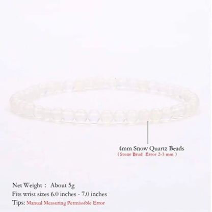 Luckacco 4MM Mini Rose Quartz Bracelet Energy Bracelets Tiny Bracelet Natural Stone Statement Bracelet Charm Beaded Couples Bracelets