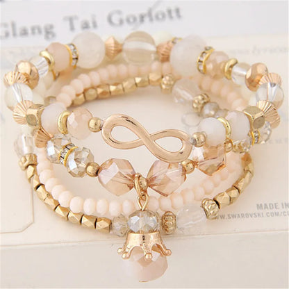 Luckacco DIEZI Ethnic Korean Crystal Bead Bracelets for Women Men Bracelet Natural Stone Charms Wristband Bracelet pulseira feminina