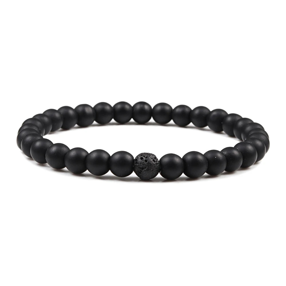 luckacco natural green malachite stone lava bracelets women men strand charm buddha beads bracelet yoga prayer handmade jewelry gift
