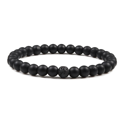 Luckacco Natural Green Malachite Stone Lava Bracelets Women Men Strand Charm Buddha Beads Bracelet Yoga Prayer Handmade Jewelry Gift