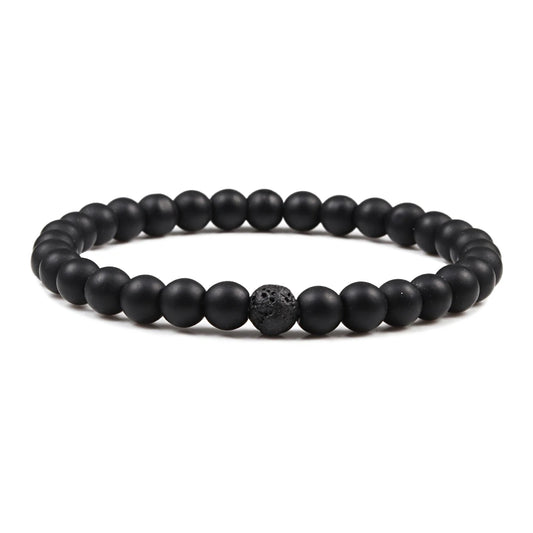 Luckacco Natural Green Malachite Stone Lava Bracelets Women Men Strand Charm Buddha Beads Bracelet Yoga Prayer Handmade Jewelry Gift